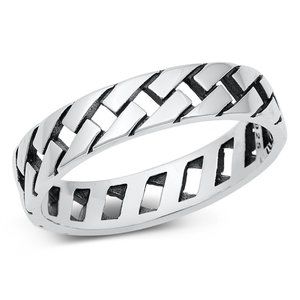 Sterling Silver Link Chain Ring 925 Fashion Band